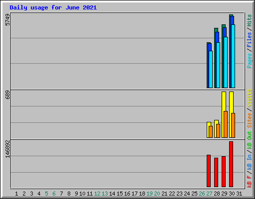 Daily usage for June 2021