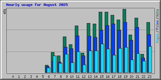 Hourly usage for August 2025