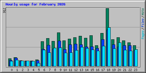 Hourly usage for February 2026