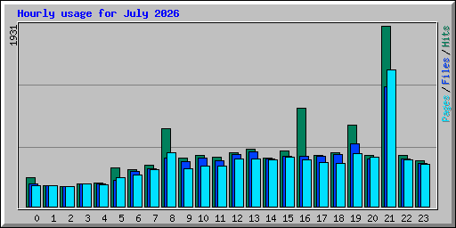 Hourly usage for July 2026